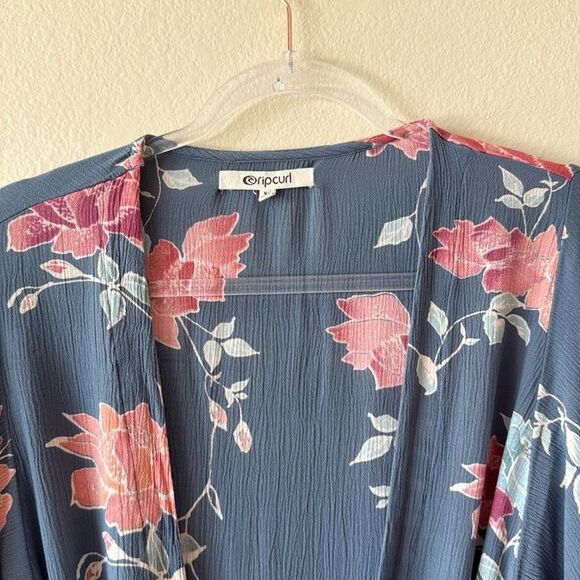 Rip Curl Moon Bay Curl Floral Front Tie Mid Length Kimono - Picture 2 of 9